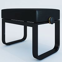 Contemporary piano stool SATIEleatherglossy lacquered woodbeech
