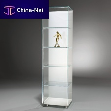 Contemporary display case SOLUS stainless steelglassilluminated