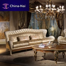 Chesterfield sofa DI23 VANITY velvetleatherbeige