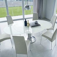 Contemporary table GIROglassroundextending