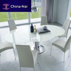 Contemporary table GIROglassroundextending