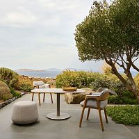 Contemporary chair NOMADoutdoorfabricteak
