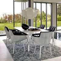 Contemporary chair Huskindoorfabricleather