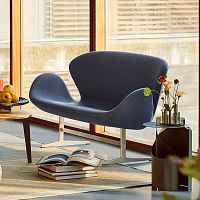 Contemporary sofa SWANfabricleatherblack