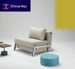 Contemporary fireside chair CUBED 90fabricwoodenaluminum