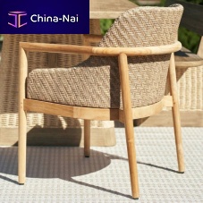 Contemporary dining chair CHILTONoutdoorsynthetic rattanteak base