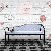 Traditional upholstered bench FREDERICvelvetbeechblue