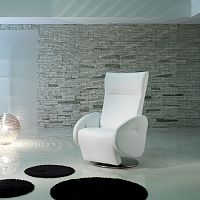 Contemporary relaxing armchair Championleatherfabricwooden
