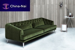 Contemporary sofa METROPOLE CAPITONNfabricgreen3-seater