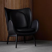 Contemporary armchair EMBRACEleatherfabricoak