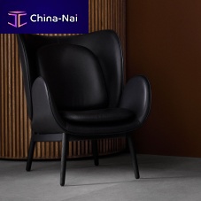 Contemporary armchair EMBRACEleatherfabricoak