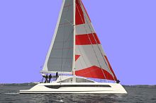 Catamaran sailing yacht Class 6cruising3-cabinwith open transom