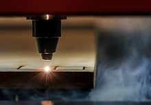 Laser cutting plasticleathertextile