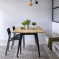 Contemporary dining table MODERNoakpinepowder-coated steel base