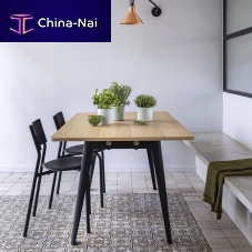 Contemporary dining table MODERNoakpinepowder-coated steel base