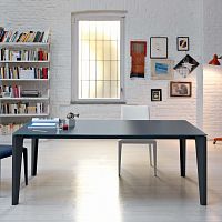 Contemporary dining table DIAMANTElacquered woodglasssteel