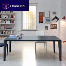 Contemporary dining table DIAMANTElacquered woodglasssteel