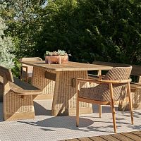 Contemporary dining table DELRIOteakropewooden base