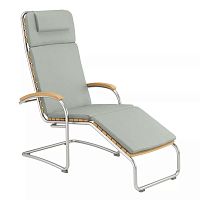 Contemporary chaise longue BOLEROfabricteakstainless steel
