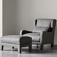 Contemporary armchair FORRESTfabricleatheroak