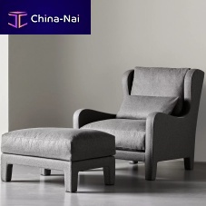 Contemporary armchair FORRESTfabricleatheroak