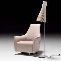 Contemporary armchair ZELOSleathermetalwooden