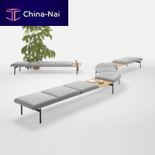 Contemporary bench LAPSEleatherfabricwith backrest