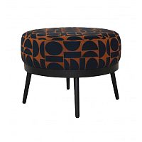 Contemporary ottoman LILI FJORDfabricthermo-lacquered steelround