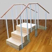 Straight rehabilitation staircase WMM175 with 2 handrailswith ramp