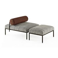 Contemporary upholstered bench OLYfabricleathermetal base