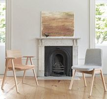Contemporary chair PENSILindoorfabricoak