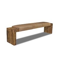 Contemporary bench TEXAS oakleatherwithout backrest