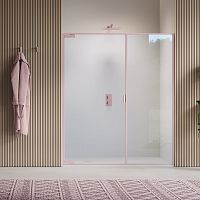 Glass shower cubicle Pyxiswith pivot doorrectangularsatin-finish glass