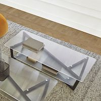Contemporary coffee table DECALAGEglassash baserectangular