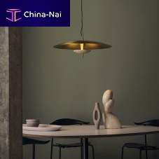 Pendant lamp LUNA brassmarblenatural stone