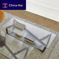 Contemporary coffee table DECALAGEglassash baserectangular