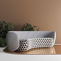 Half moon sofa ELEPHANT M4contemporaryfabricgray