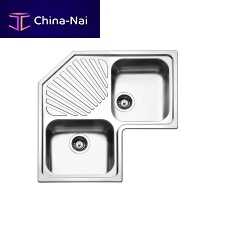 Double kitchen sink ANGOLO : ROAN2Iwith drainboardstainless steelovermount