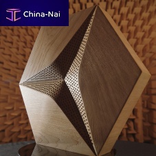 Acoustic wall panel HEXAGO CM-Dfor ceilingin acoustic fabricsolid wood