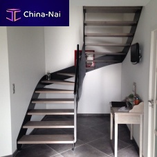 Straight staircase NORMANDIEquarter-turnhalf-turnwooden step