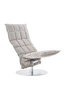 Contemporary fireside chair Kcottonleathermetal