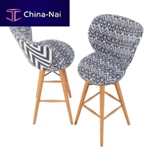 Traditional bar chair BHRAMI indoorfabricsolid wood base