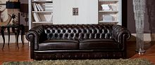 Chesterfield sofa BROADWAYleatherwhite2-person