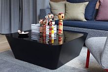 Contemporary coffee table ZERO-IN glasspolyester basesquare