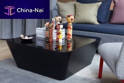Contemporary coffee table ZERO-IN glasspolyester basesquare