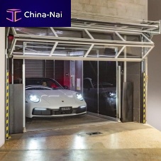 Metal elevator door COMPACTfoldingsemi-glazeddouble