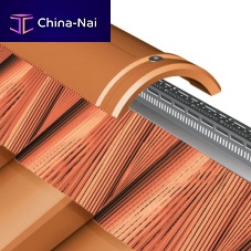 Roof ridge tile INOXWIND SERIESventilatedclaysmooth