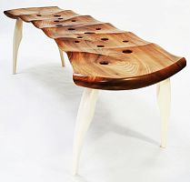 Organic design bench RAZORFISH IIwooden