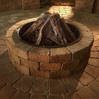 Wood-burning fire pit Grand Fire Ring Kitsteelstoneround