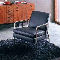 Contemporary armchair DRESDAfabricleatheraluminum